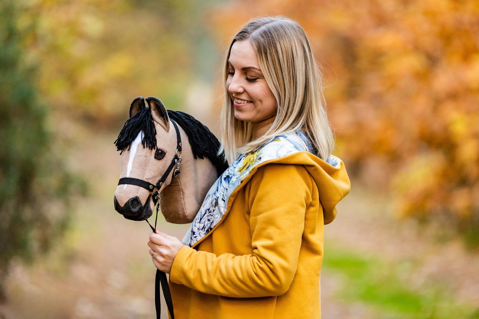 Gotowy konik hobby horse uszyty samodzielnie z zestawu DIY
